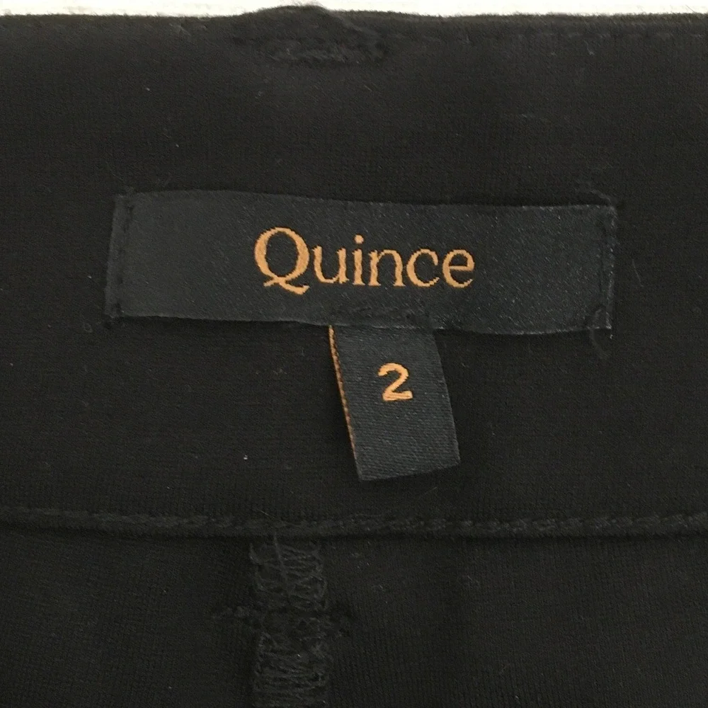 Quince Women's Pants Black Wide‎ Leg High Waist Size 2 Business Casual